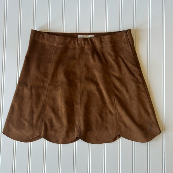 Zara Other - Zara Girls Scalloped Suede Skirt